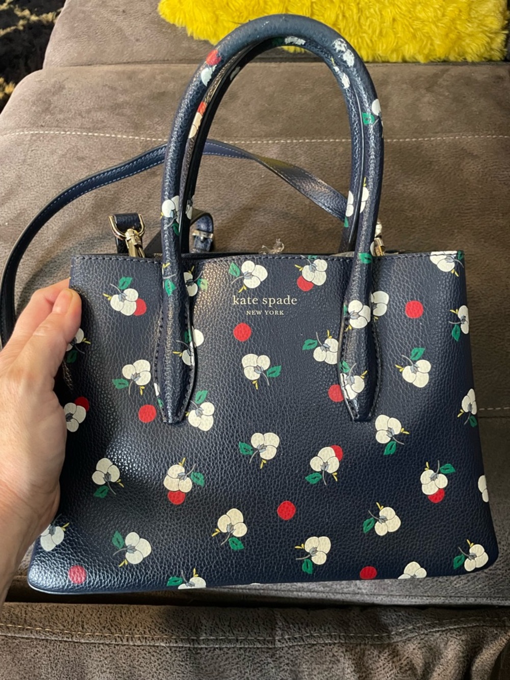 Kate Spade New York Navy Floral Cherry Satchel
